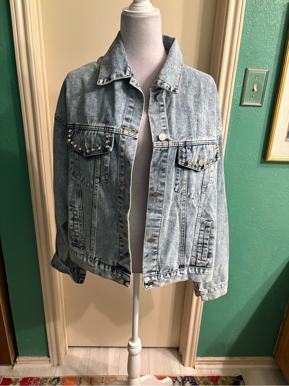 Unbranded Light Blue Studded Denim Jacket